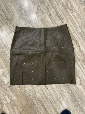 Identity by lord and taylor vintage mini skirt olive green eyelet size 10